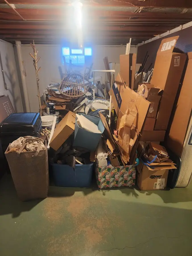 Roll-off dumpster container at job site for 15 Yard Dumpster Rental in Morton